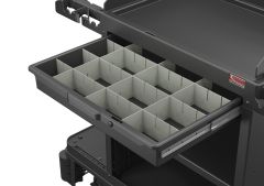 Lockable Slide Drawer with Dividers, Black