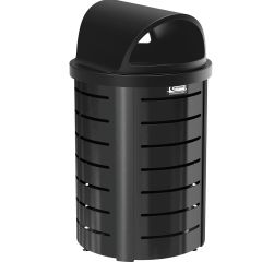 35 Gallon Outdoor Decorative Metal Trash Can with Roto-Molded Lid 