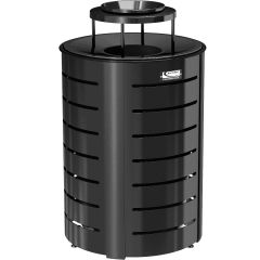 35 Gallon Outdoor Decorative Metal Trash Can with Metal Lid 