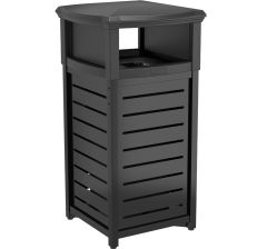 30 Gallon Outdoor Decorative Metal Square Trash Can with 2-Way Lid 