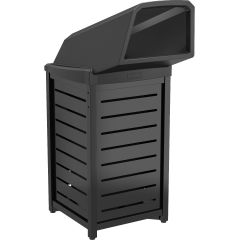 30 Gallon Outdoor Decorative Metal Square Trash Can with Chute Lid 