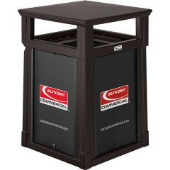 35 Gallon, Resin Customizable Garbage Can, with Covered Lid