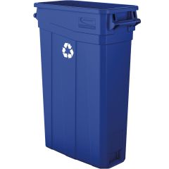 23 Gallon Resin Slim Trash Can with Handles - Blue