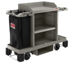 Partially Assembled Housekeeping Cart, Platinum