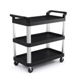 3 Shelf Service Cart, Medium, Black