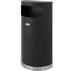 9 Gallon Half-Round Metal Trash Can