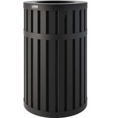 45 Gallon Round Slatted Metal Trash Can