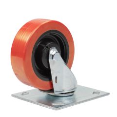 4" CASTER, RMTTLD, RED