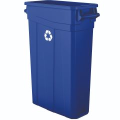 23 Gallon Resin Slim Trash Can with Handles - Blue